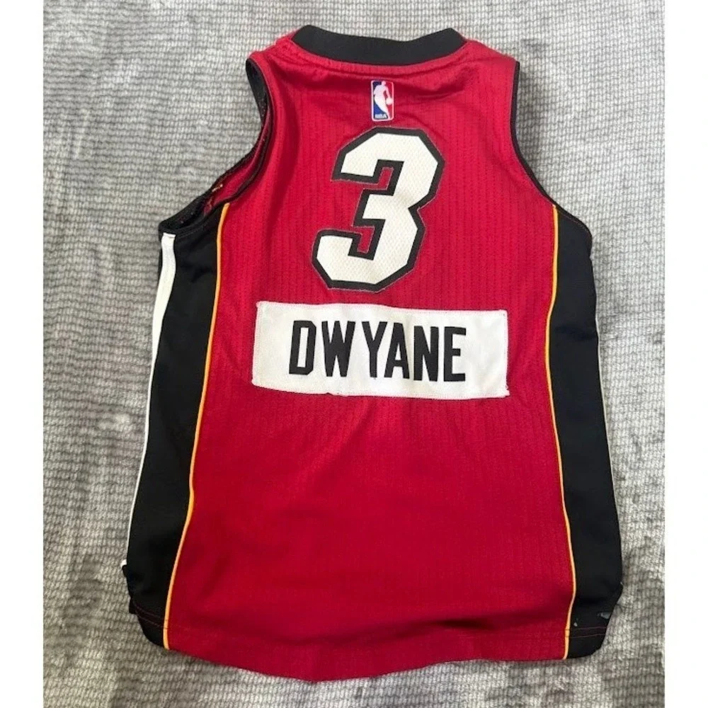 Adidas NBA Miami Heat Dwyane Wade Chrismas Jersey Red‎ Boys Small +2 Length